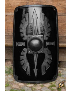 Escudo de látex Roman Scutum preto, 100x65 cm.