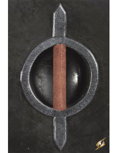 Broquel redondo, imitação de madeira, para LARP, ø 40 cm. 2