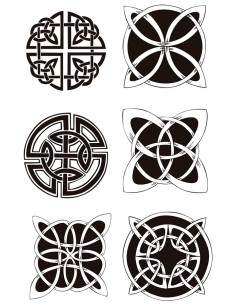 Símbolos celtas e vikings e tatuagem temporária de nós