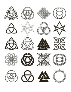 Alforjes celtas e outros símbolos Viking tatuagem temporária