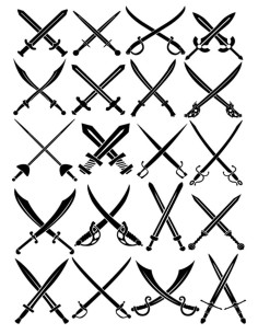 Tatuagem temporária com 20 tipos de espadas