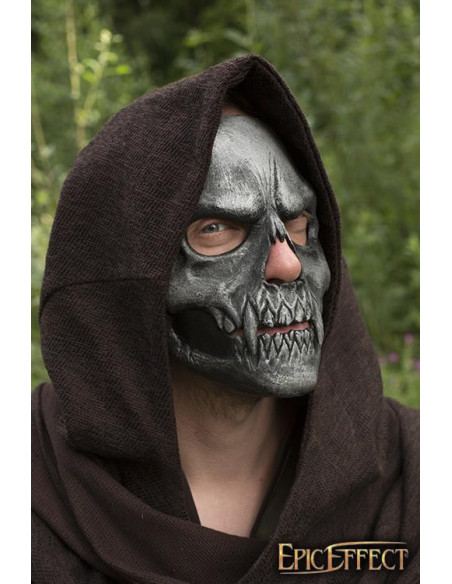 Máscara facial de caveira de prata