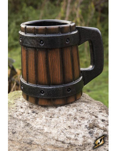 Caneca de cerveja medieval em látex para LARP, 24x21 cm.