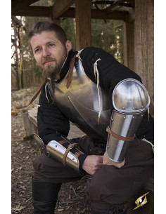 Braçadeiras e cotovelos de armadura de aço medieval 2