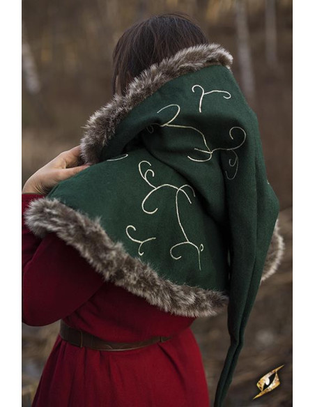 Cadarços de capuz medievais verdes