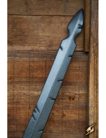 Espada de duas mãos com entalhes de...