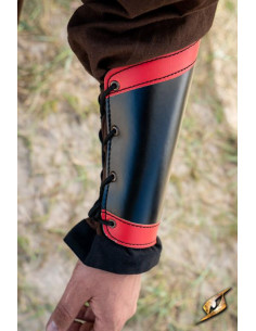 Pulseiras de guerreiro em preto-vermelho, inclui par 2