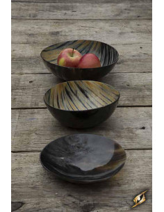 Conjunto de 3 pratos para Estalajadeiro, chifre de búfalo