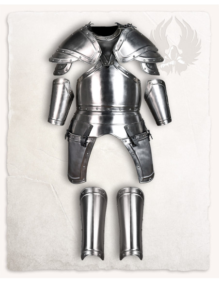 Ombreiras medievais Georg em aço polido