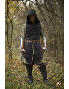 Colete Rogue Altair marrom-preto em algodão