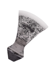 Cabeça de machado medieval com borda marcada, acabamento...