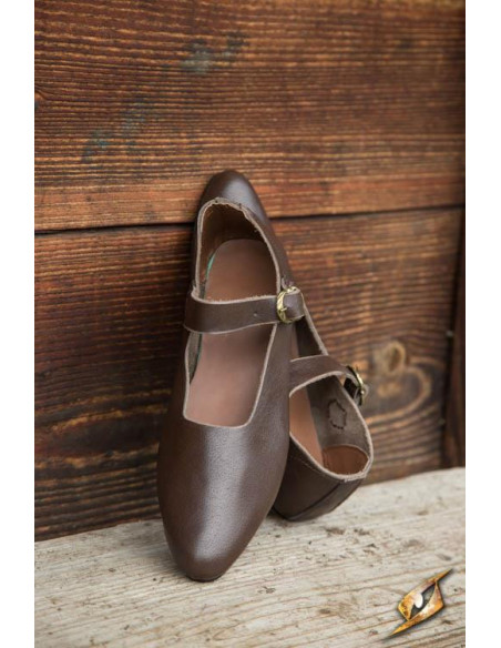 Sapatos medievais Astrid castanhos...