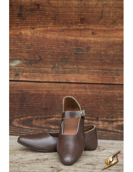 Sapatos medievais Astrid castanhos...