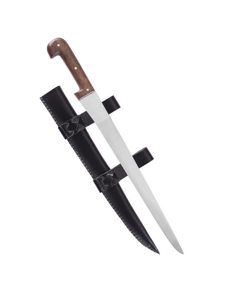 Scalex longo com bainha de couro