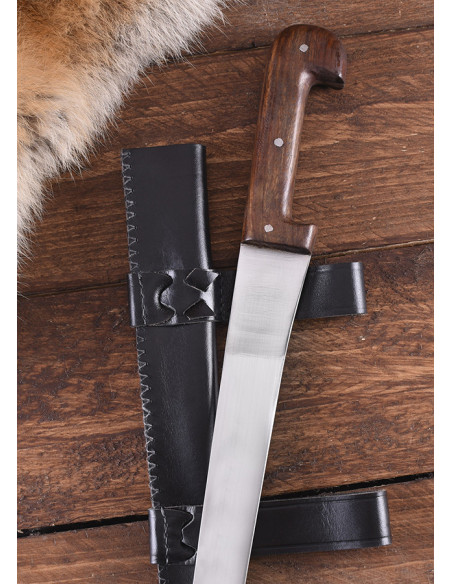 Scalex longo com bainha de couro