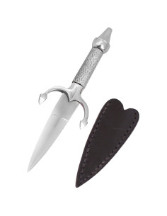 Punhal de mulher medieval com bainha de couro