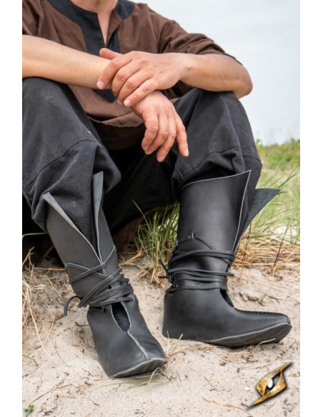 Botas viking e medievais Rolf em preto