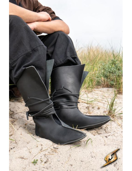 Botas viking e medievais Rolf em preto