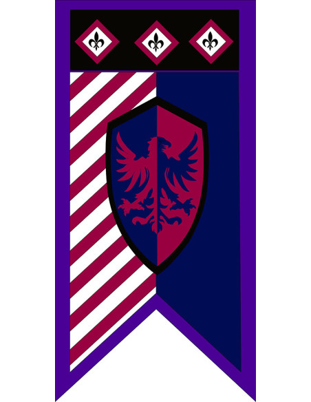 Bandeira medieval Águia e flor de lis...