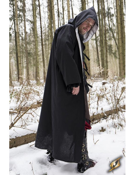 Robe de Mago com Capuz, preto-prateado