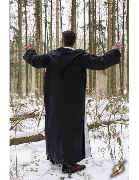 Robe de Mago com Capuz, preto-prateado