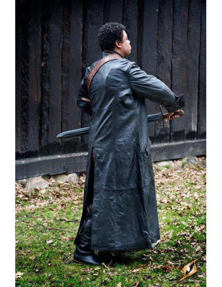 Hellsing casaco longo de couro preto