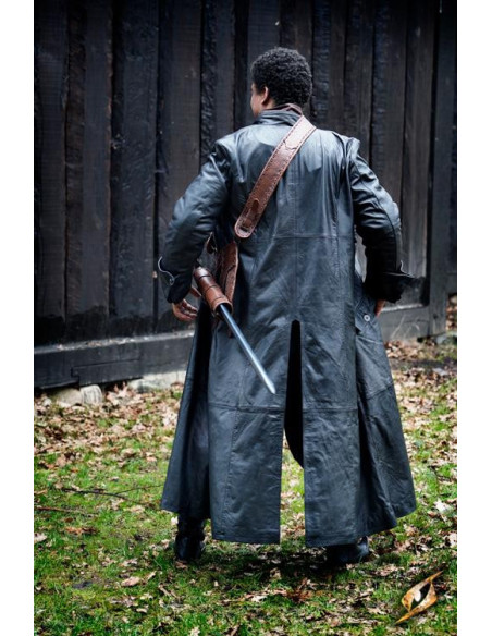 Hellsing casaco longo de couro preto