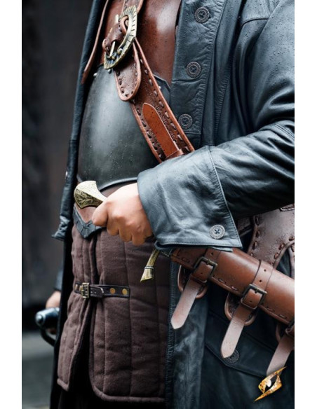 Hellsing casaco longo de couro preto