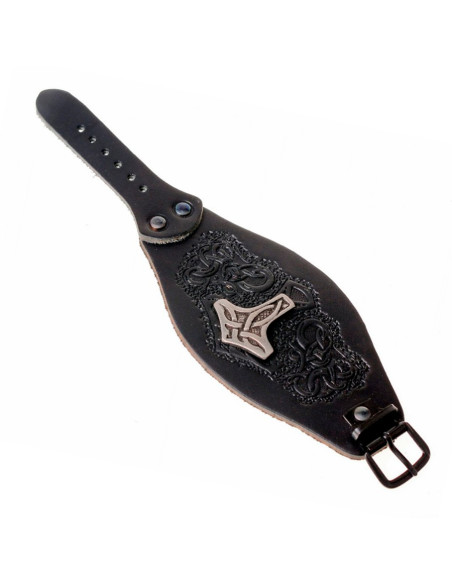 Pulseira Viking Thor com relevos em...