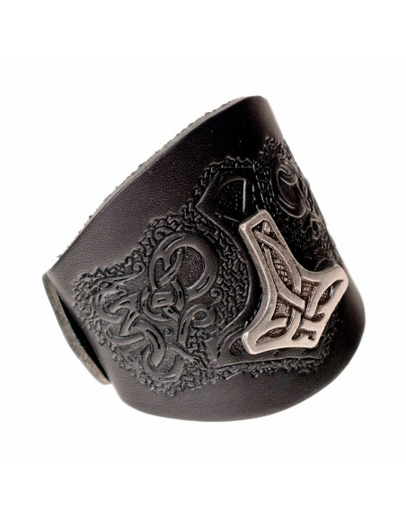 Pulseira Viking Thor com relevos em...