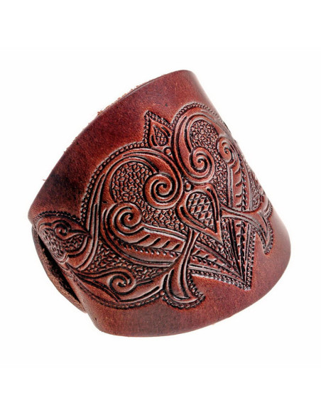 Pulseira medieval com relevos em couro