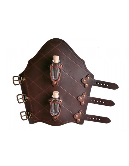 1 Pulseira de couro com 2 potes de...