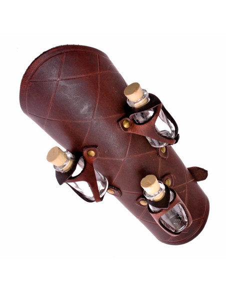 1 Pulseira de couro com 3 potes de...