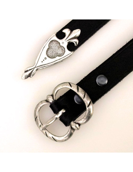 Cinto medieval flor-de-lis com fivela...
