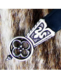 Cinto longo medieval de flores com fivela dupla, séculos 13 a 15