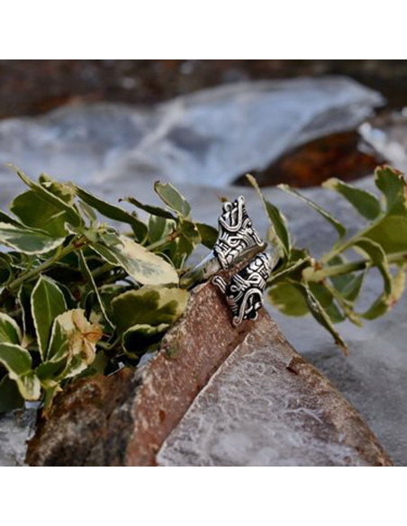Anel Viking Cabeça de Dragão Hedeby
