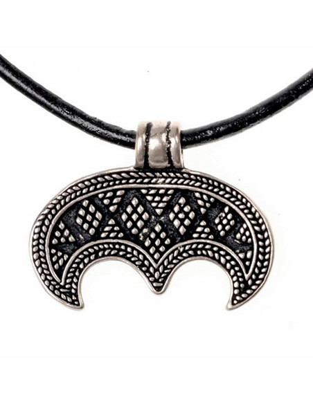 Pingente de amuleto Viking eslavo Lunula