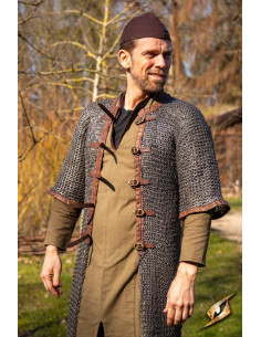 Cota de malha medieval de soldado real manga curta,... 2