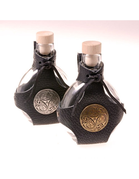 Frasco de vidro com baldric para...