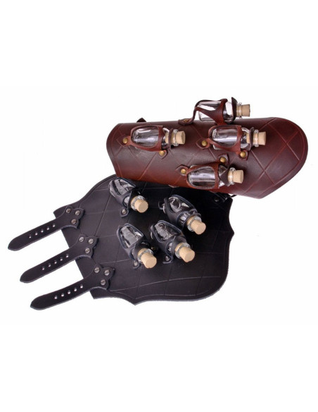 1 Pulseira de couro com 4 potes de...