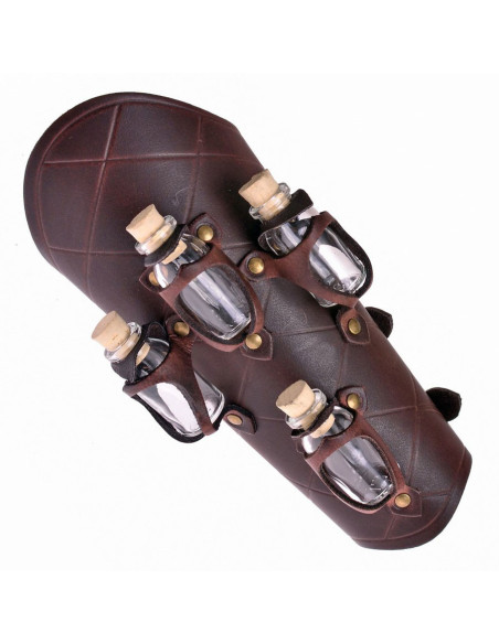 1 Pulseira de couro com 4 potes de...