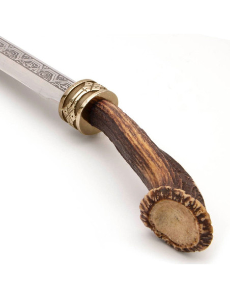 Faca Viking Seax longa com gravuras