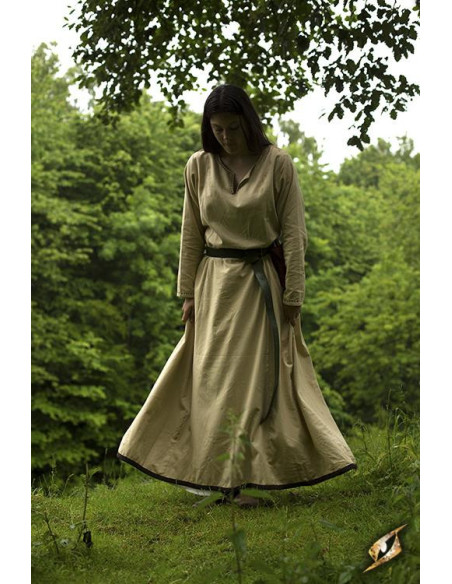 Túnica medieval bege de manga...