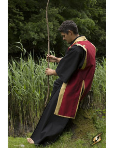 Casaco Jinbaori ou samurai em vermelho-ouro 2