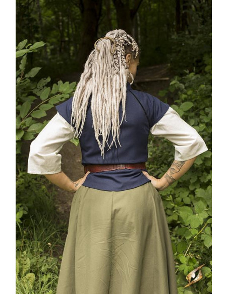 Colete medieval mulher Tristan em azul
