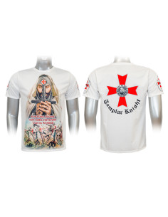Camiseta de sublimação branca Cavaleiros Templários