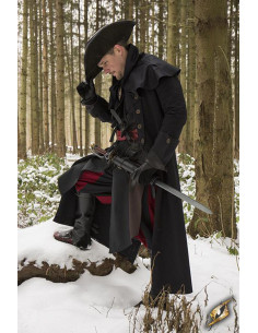 Casaco de caçador medieval Hellsing, cor preta 2