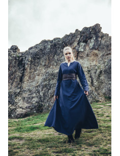 Vestido Viking de algodão Valdis, azul meia-noite