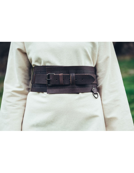 Cinto de couro Viking Ingrid, marrom...