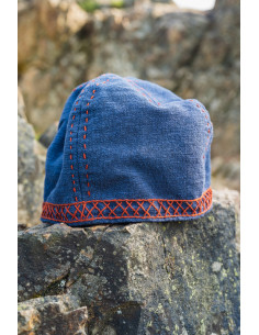 Chapéu Viking azul modelo Anders, com bordado